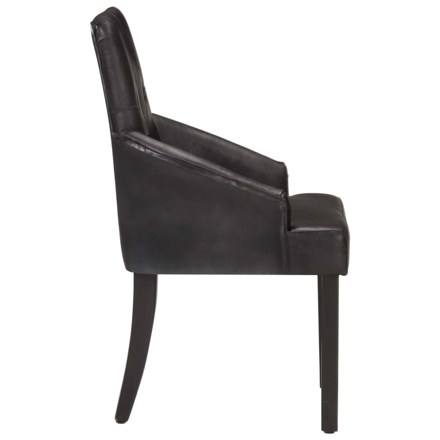 Eetkamerstoelen 4 St Echt Geitenleer Zwart