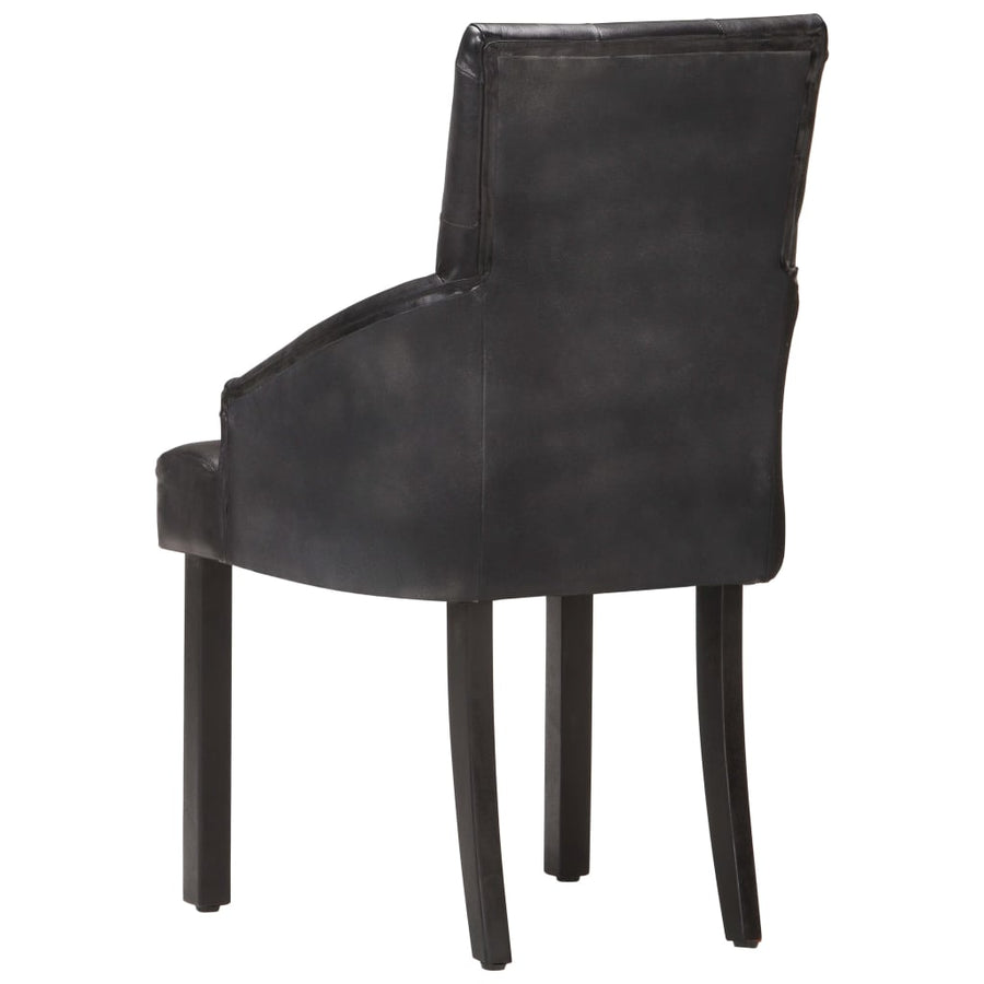 Eetkamerstoelen 4 St Echt Geitenleer Zwart