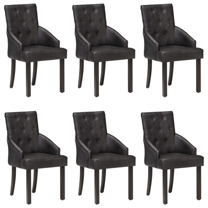 Eetkamerstoelen 6 St Echt Geitenleer Zwart