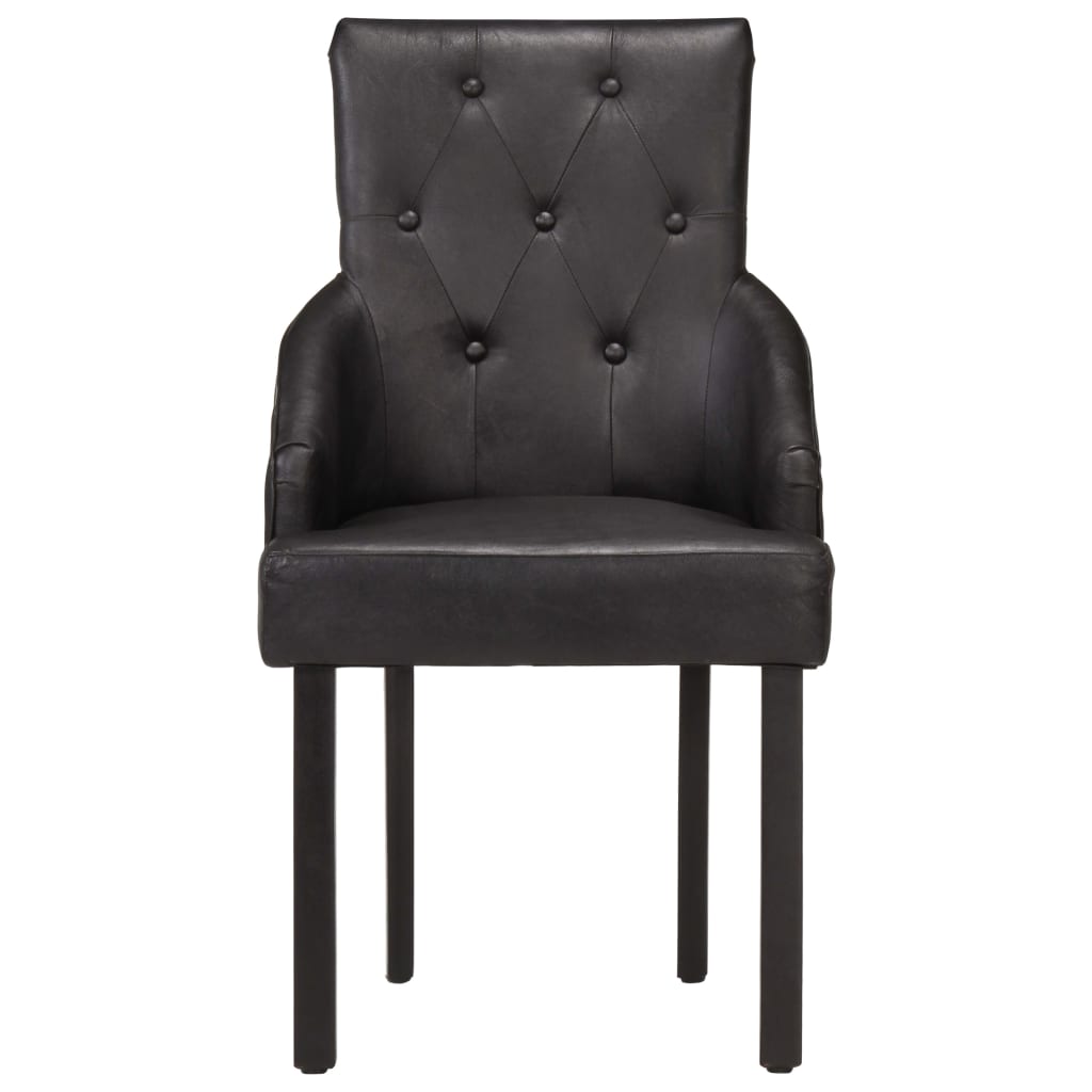 Eetkamerstoelen 6 St Echt Geitenleer Zwart