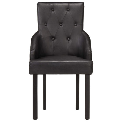 Eetkamerstoelen 6 St Echt Geitenleer Zwart