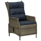 Tuinstoel poly rattan bruin verstelbaar