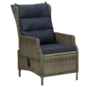 Tuinstoel poly rattan bruin verstelbaar