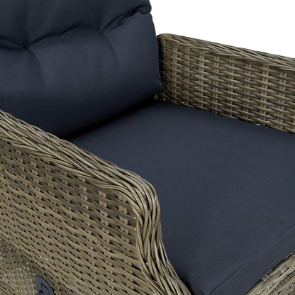 Tuinstoel Verstelbaar Met Kussens Poly Rattan Bruin