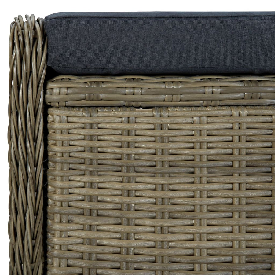 Tuinstoel Verstelbaar Met Voetenbankje Poly Rattan Bruin en zwart