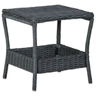 Tuintafel 45X45X46,5 Cm Poly Rattan Donkergrijs