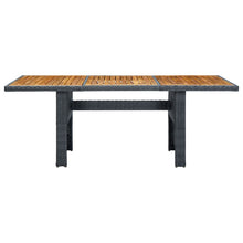 Tuintafel Poly Rattan En Massief Acaciahout Donkergrijs en bruin
