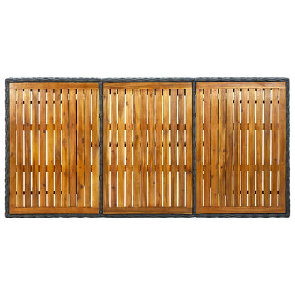 Tuintafel Poly Rattan En Massief Acaciahout Donkergrijs en bruin
