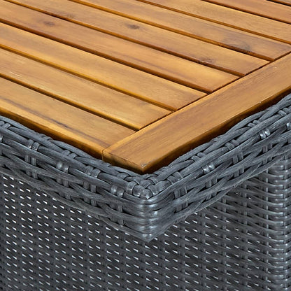 Tuintafel Poly Rattan En Massief Acaciahout Donkergrijs en bruin