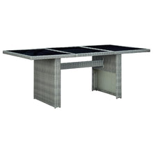 Tuintafel Poly Rattan En Gehard Glas Lichtgrijs light grey and black