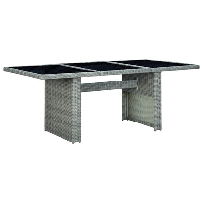 Tuintafel Poly Rattan En Gehard Glas Lichtgrijs light grey and black