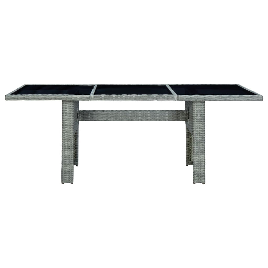 Tuintafel Poly Rattan En Gehard Glas Lichtgrijs light grey and black