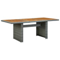 Tuintafel 200x100x74 cm poly rattan acaciahout lichtgrijs