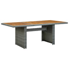 Tuintafel 200x100x74 cm poly rattan acaciahout lichtgrijs