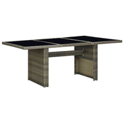 Tuintafel 200x100x74 cm poly rattan gehard glas bruin
