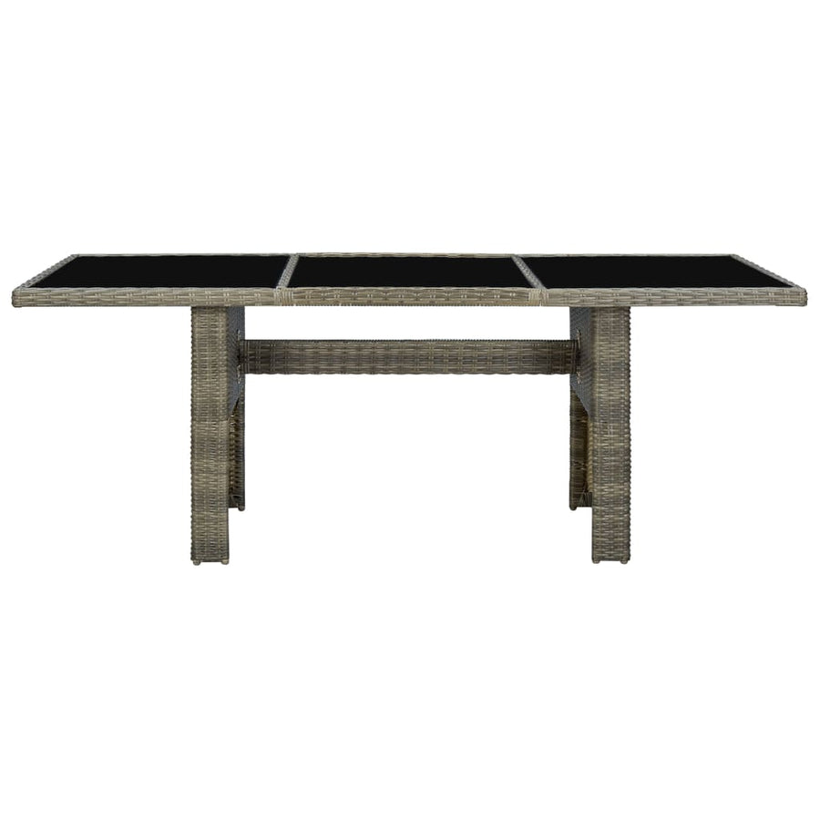 Tuintafel Poly Rattan En Gehard Glas Bruin en zwart