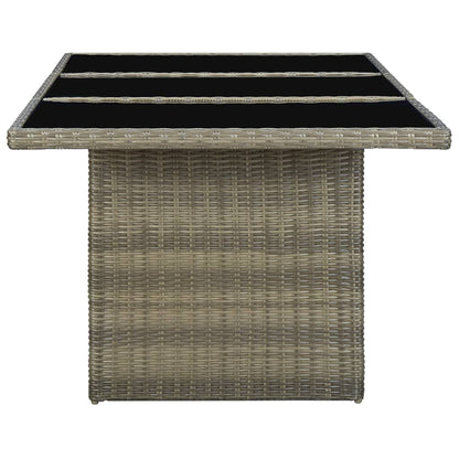 Tuintafel Poly Rattan En Gehard Glas Bruin en zwart