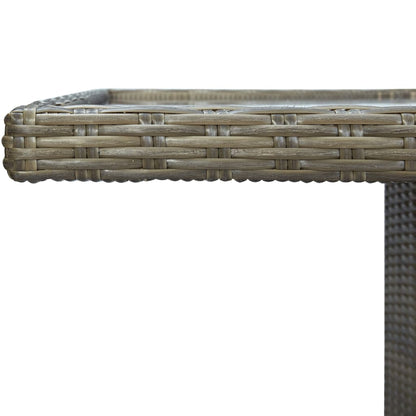 Tuintafel Poly Rattan En Gehard Glas Bruin en zwart