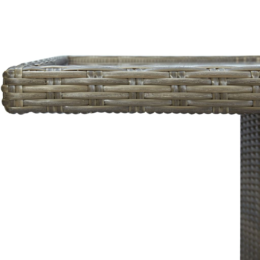 Tuintafel Poly Rattan En Gehard Glas Bruin en zwart