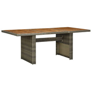 Tuintafel 200x100x74 cm poly rattan acaciahout bruin
