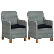 Tuinstoelen 2 st poly rattan lichtgrijs