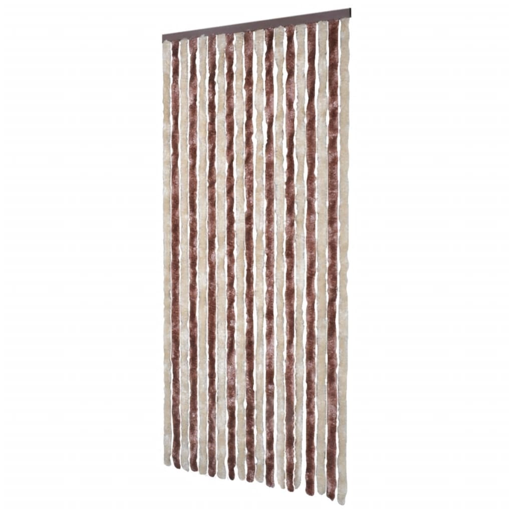 Vliegengordijn 56x200 cm chenille beige en lichtbruin 56 x 200 cm Beige en lichtbruin