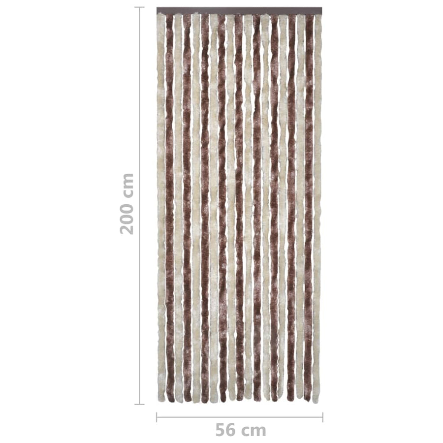 Vliegengordijn 56x200 cm chenille beige en lichtbruin 56 x 200 cm Beige en lichtbruin