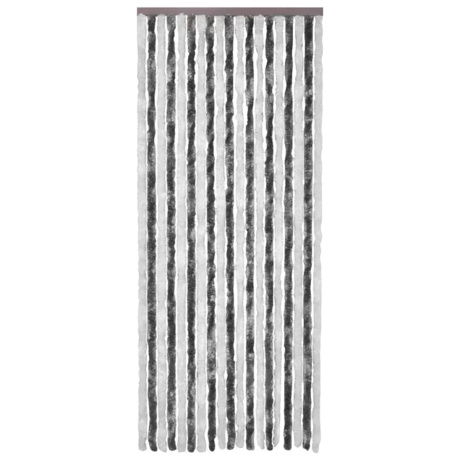 Vliegengordijn 56x200 cm chenille grijs en wit 56 x 200 cm Grijs en wit