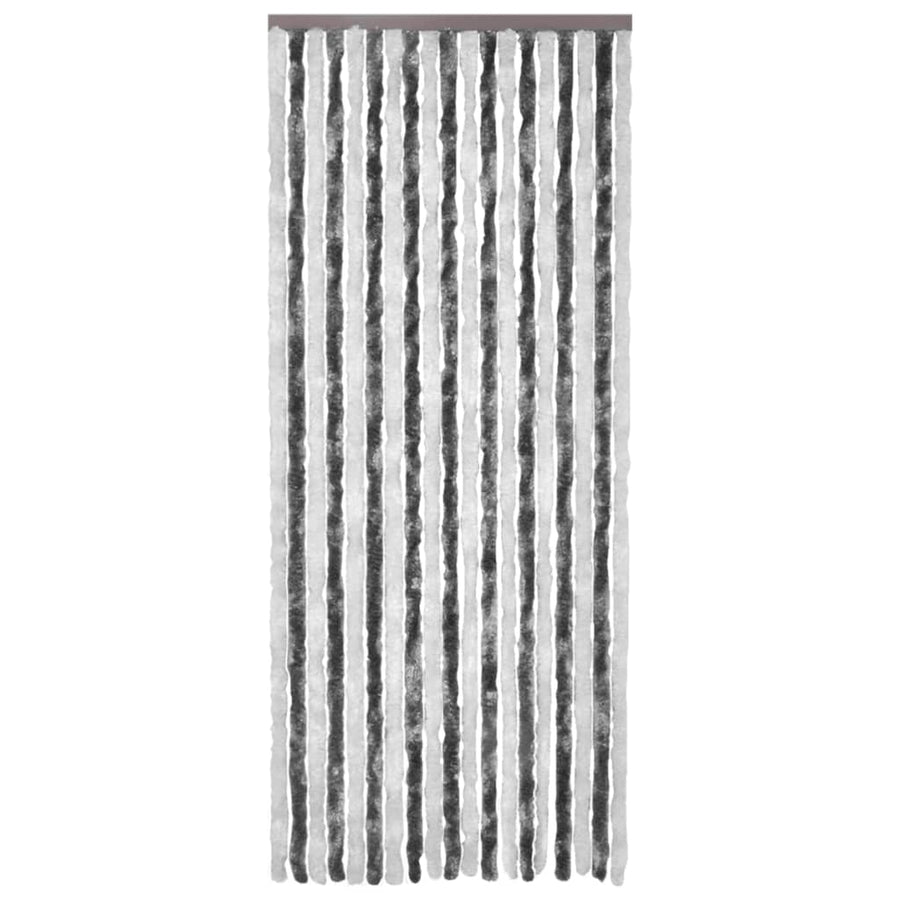 Vliegengordijn 90x200 cm chenille grijs en wit 90 x 200 cm Grijs en wit
