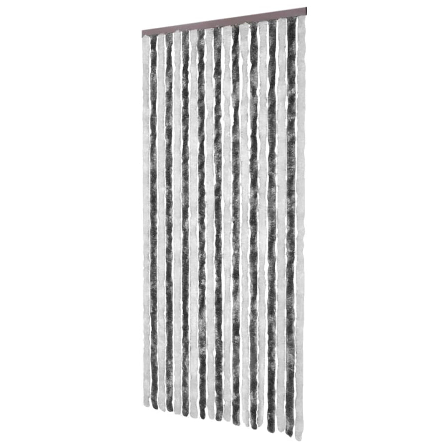 Vliegengordijn 120x220 cm chenille grijs en wit 120 x 220 cm Grijs en wit