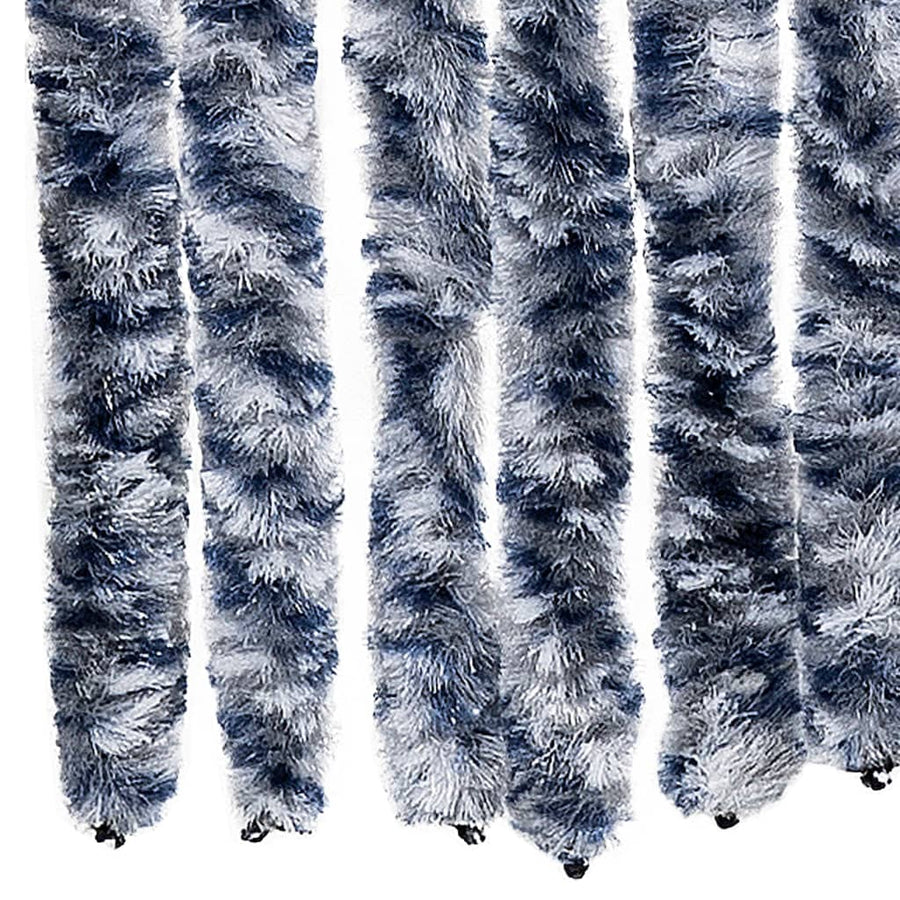Vliegengordijn 56X200 Cm Chenille Blauw En Wit Grijs En Wit