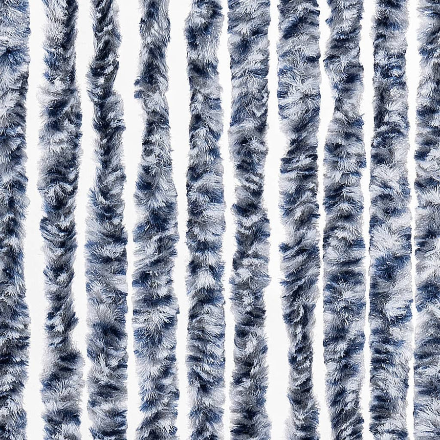 Vliegengordijn 56X200 Cm Chenille Blauw En Wit Grijs En Wit