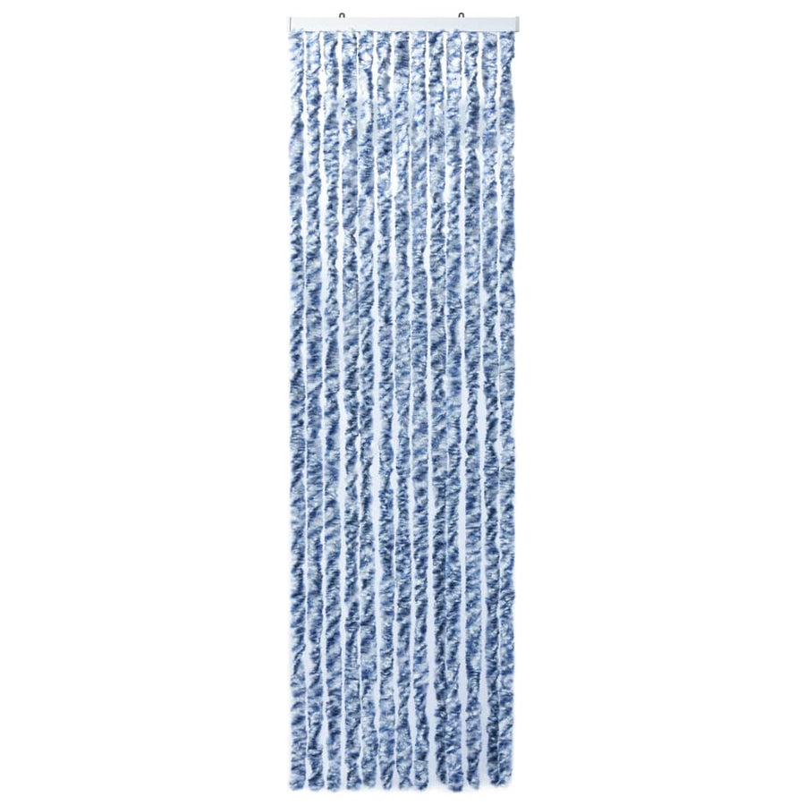 Vliegengordijn 90x200 cm chenille blauw en wit 90 x 200 cm Blauw en wit