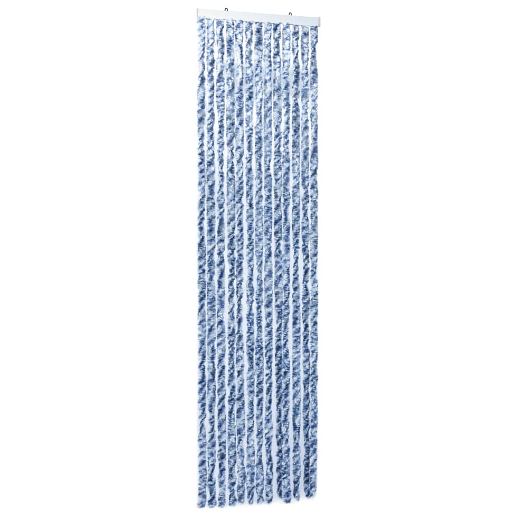 Vliegengordijn 90x200 cm chenille blauw en wit 90 x 200 cm Blauw en wit