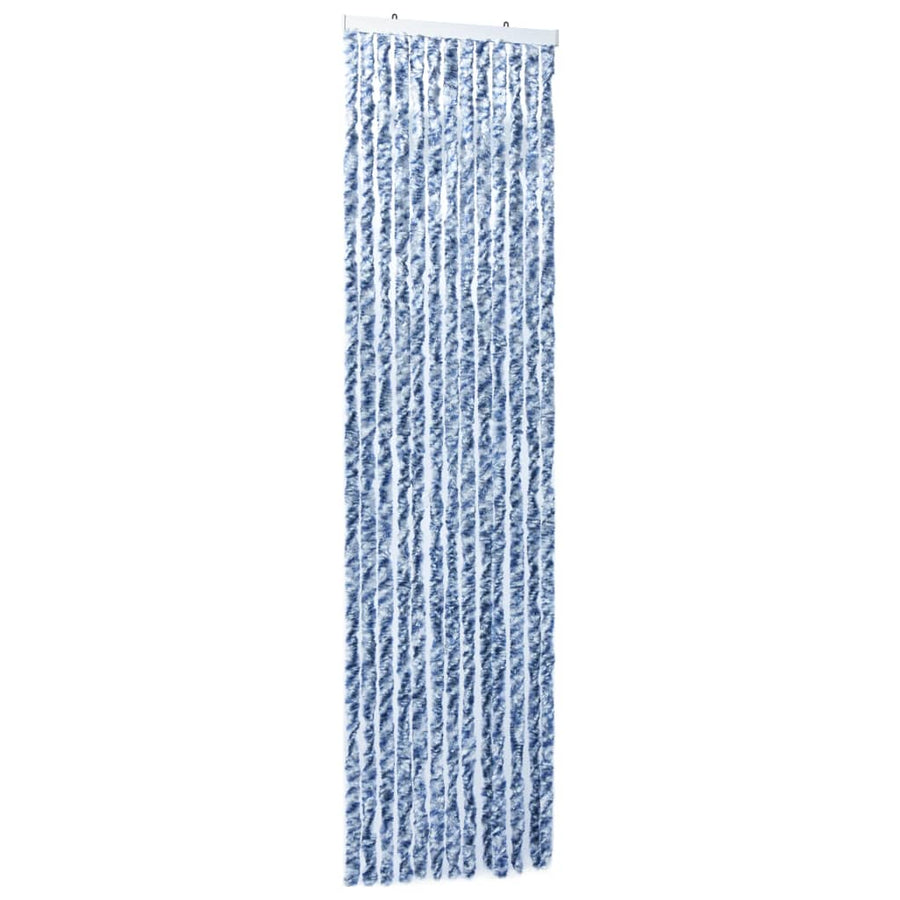 Vliegengordijn 90x200 cm chenille blauw en wit 90 x 200 cm Blauw en wit