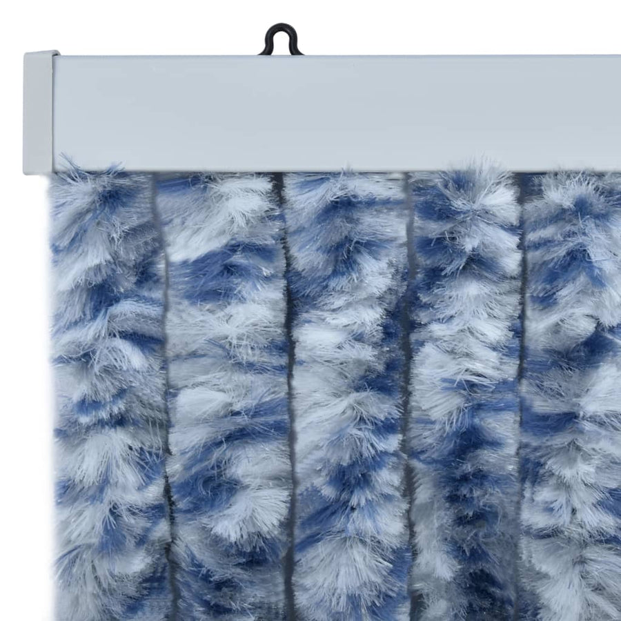 Vliegengordijn 90x200 cm chenille blauw en wit 90 x 200 cm Blauw en wit