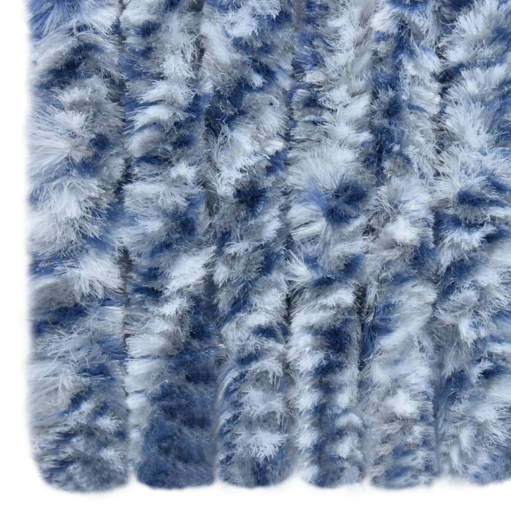 Vliegengordijn 90x200 cm chenille blauw en wit 90 x 200 cm Blauw en wit