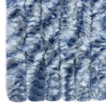Vliegengordijn 90x200 cm chenille blauw en wit 90 x 200 cm Blauw en wit