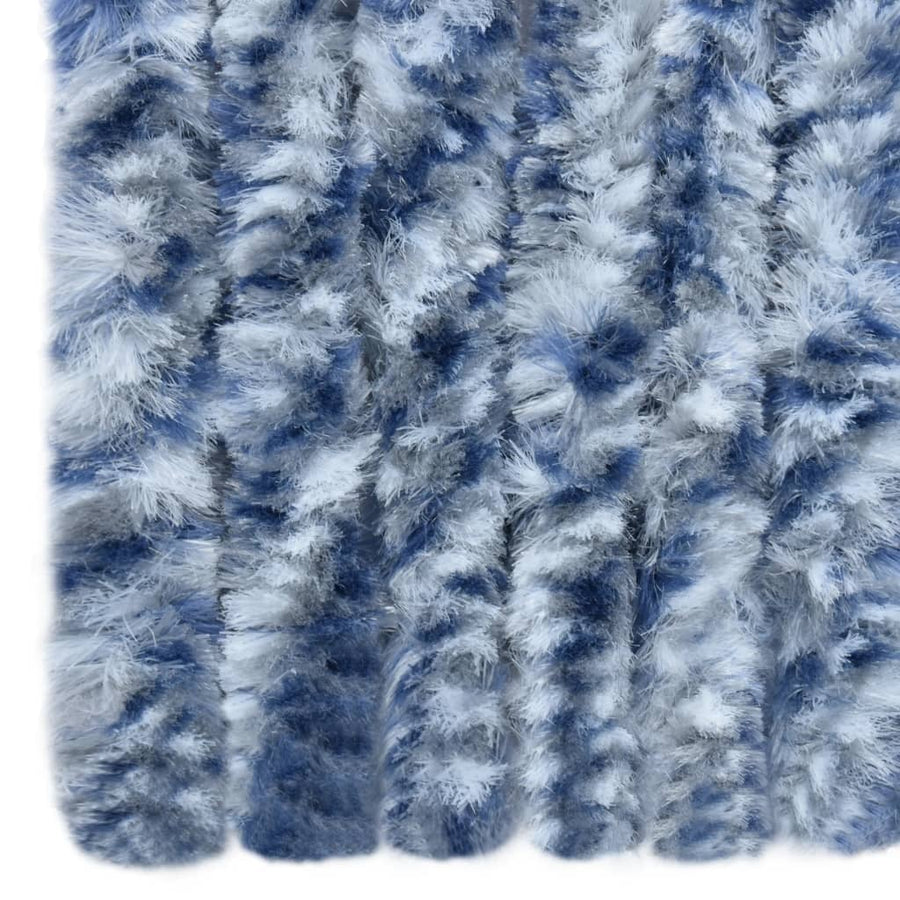 Vliegengordijn 90x200 cm chenille blauw en wit 90 x 200 cm Blauw en wit