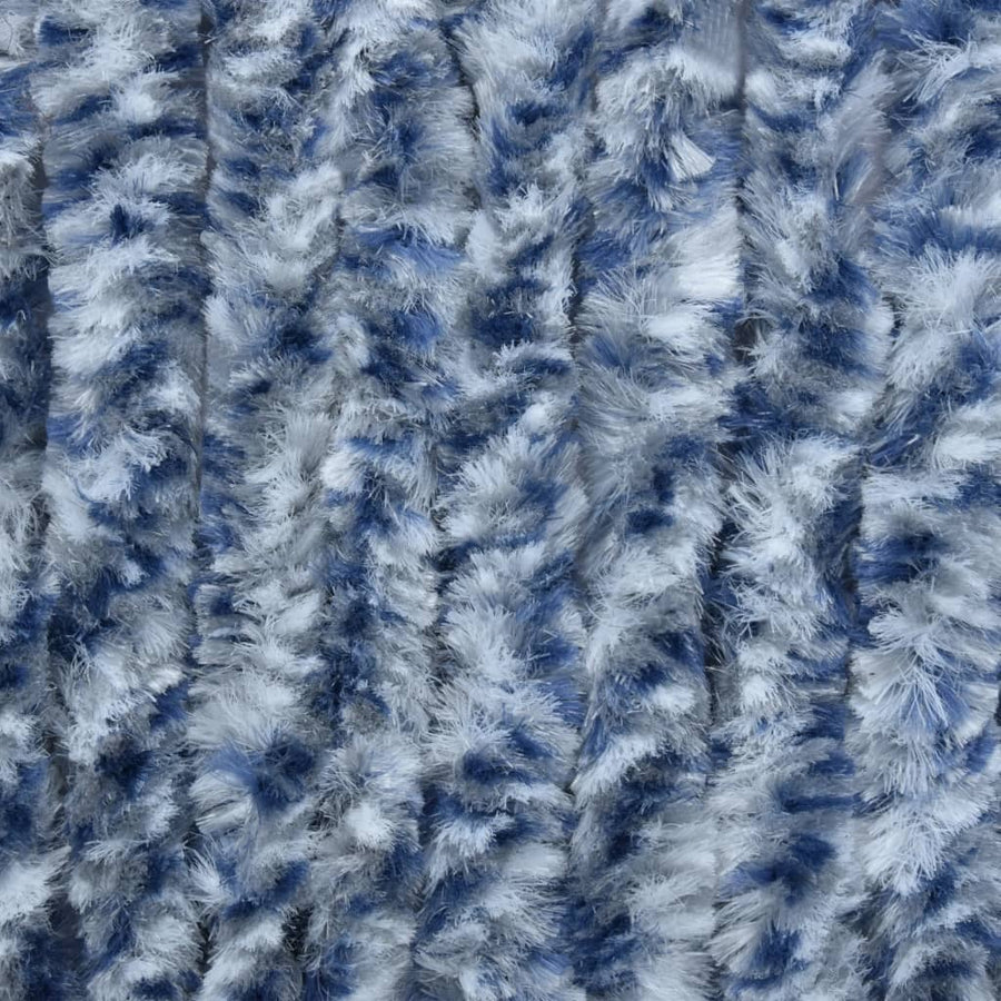 Vliegengordijn 90x200 cm chenille blauw en wit 90 x 200 cm Blauw en wit