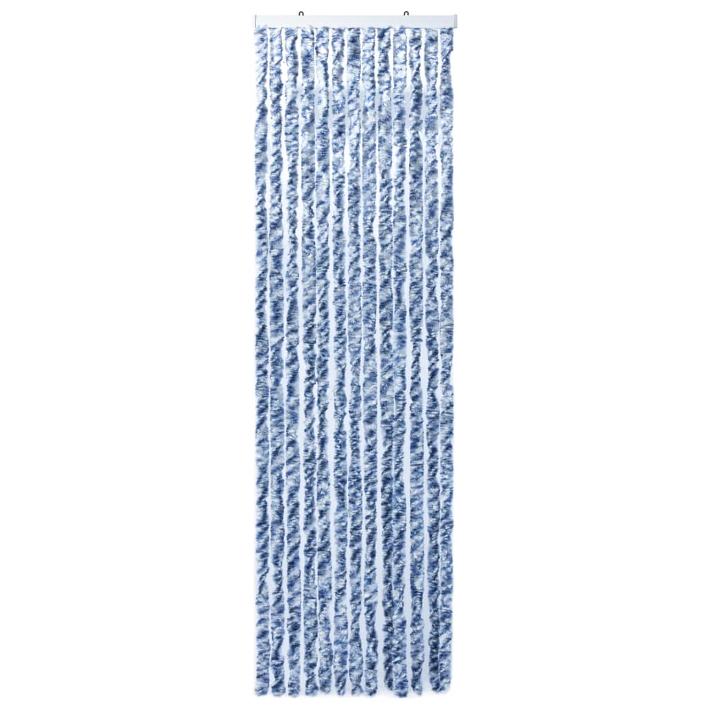 Vliegengordijn 120x220 cm chenille blauw en wit 120 x 220 cm Blauw en wit