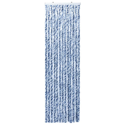 Vliegengordijn 120x220 cm chenille blauw en wit 120 x 220 cm Blauw en wit
