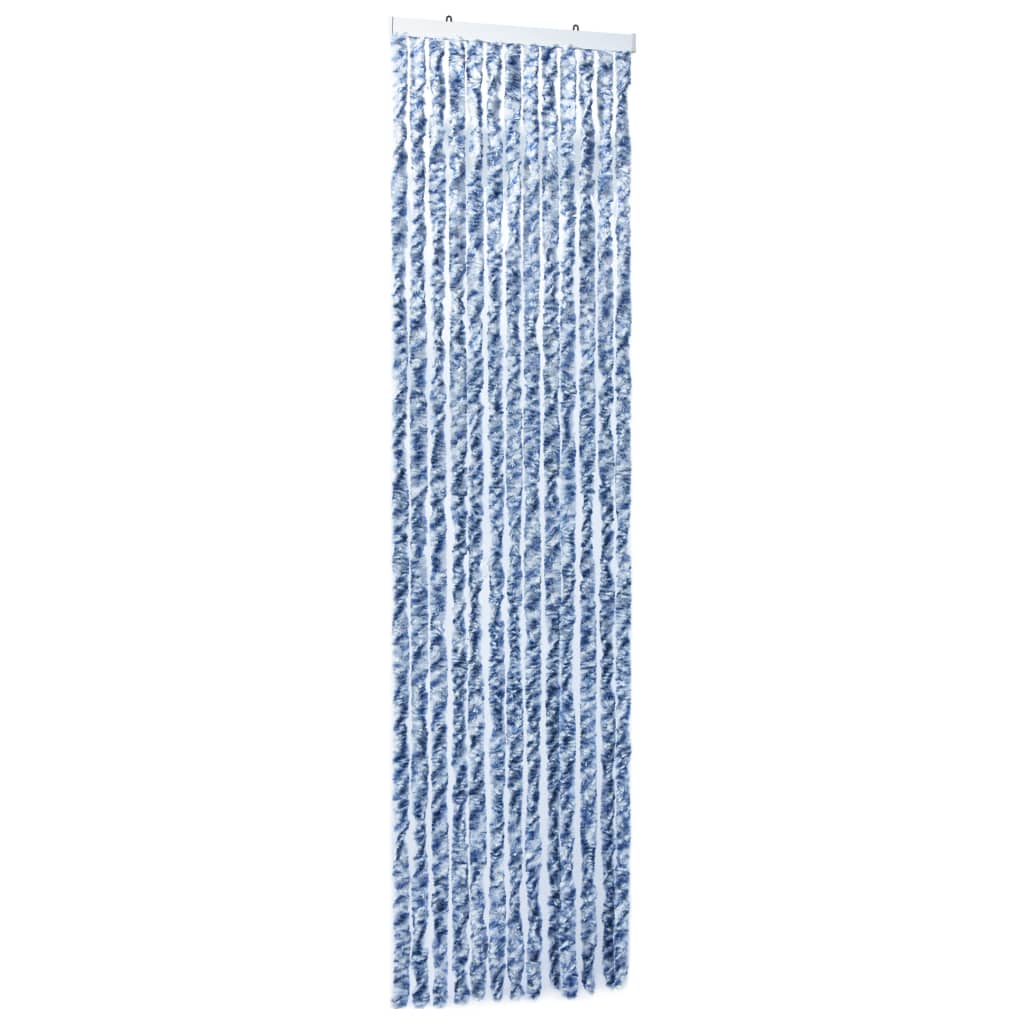 Vliegengordijn 120x220 cm chenille blauw en wit 120 x 220 cm Blauw en wit