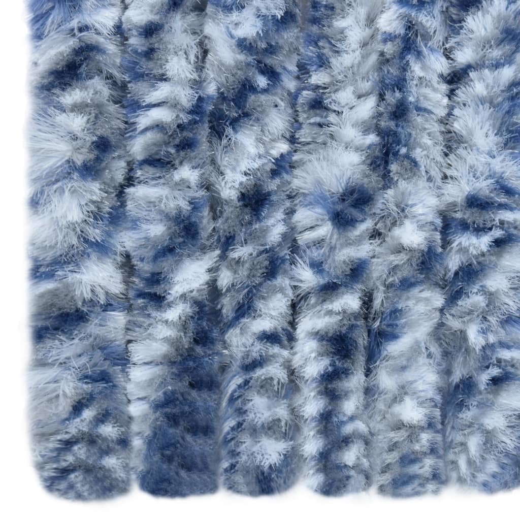 Vliegengordijn 120x220 cm chenille blauw en wit 120 x 220 cm Blauw en wit