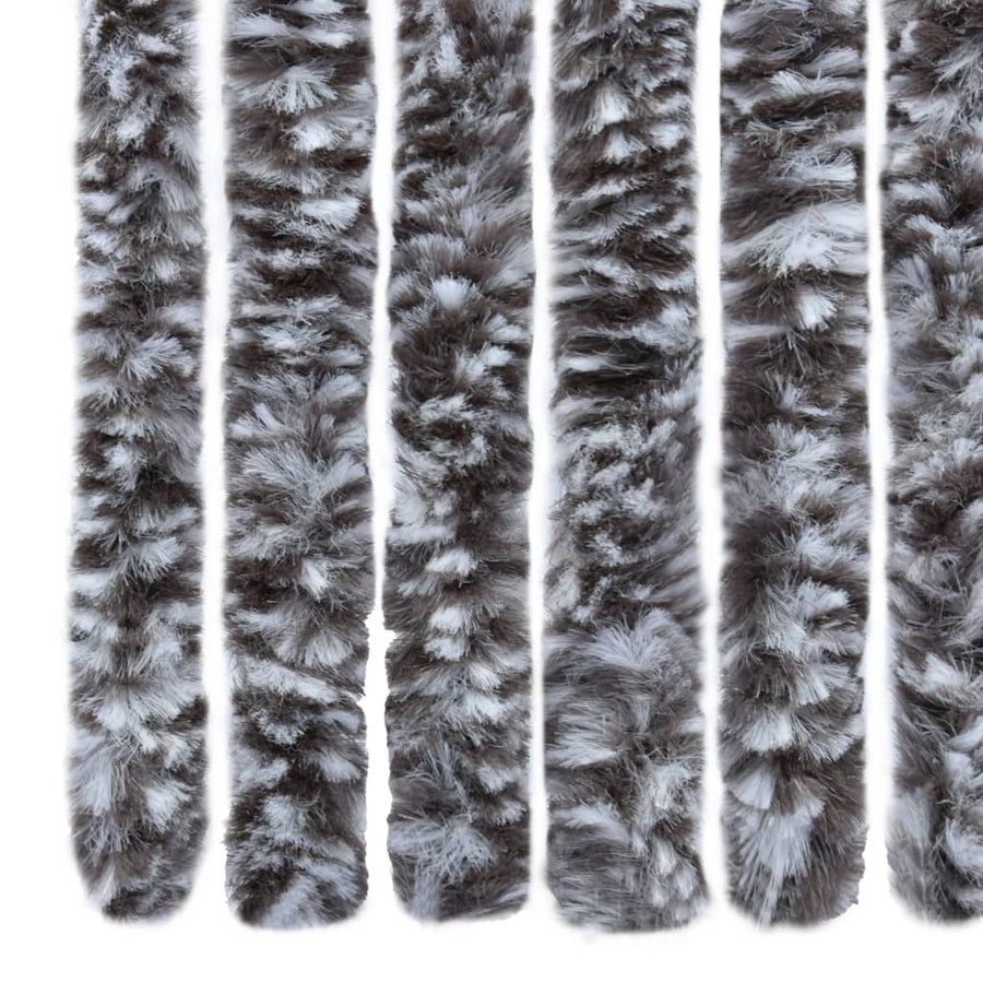 Vliegengordijn 56x200 cm chenille bruin en beige 56 x 200 cm Bruin en beige