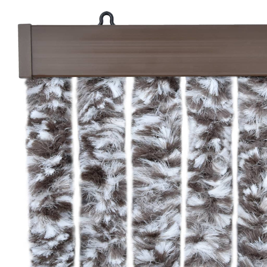 Vliegengordijn 120x220 cm chenille bruin en beige 120 x 220 cm Bruin en beige