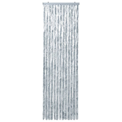 Vliegengordijn 90x200 cm chenille wit en grijs 90 x 200 cm Wit en grijs