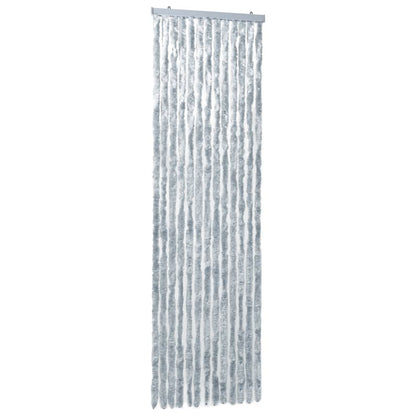 Vliegengordijn 90x200 cm chenille wit en grijs 90 x 200 cm Wit en grijs