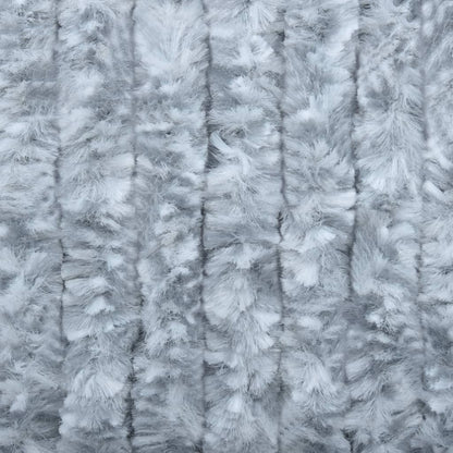 Vliegengordijn 90x200 cm chenille wit en grijs 90 x 200 cm Wit en grijs