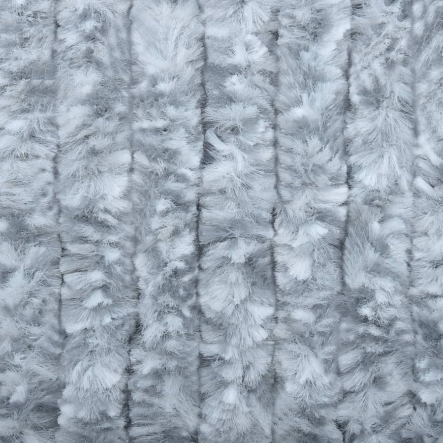 Vliegengordijn 90x200 cm chenille wit en grijs 90 x 200 cm Wit en grijs